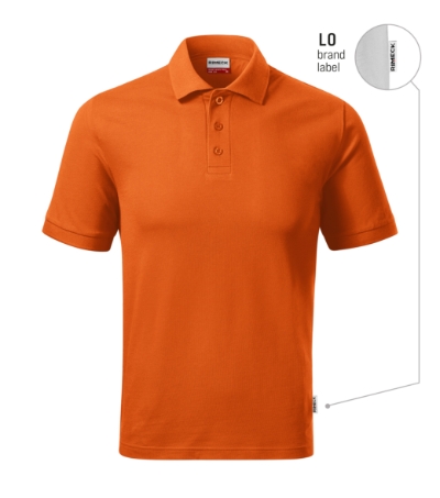 Koszulka polo męska - pomarańczowy 11 (brand label) - a