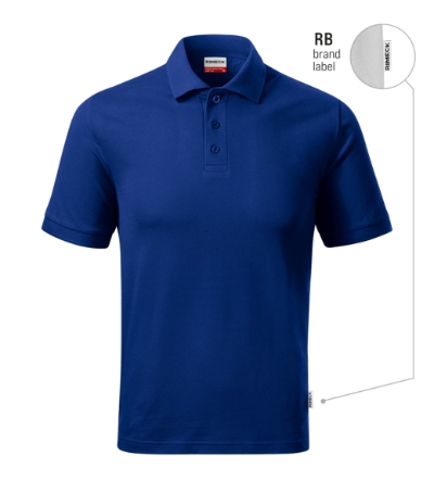 Koszulka polo męska - chabrowy 05 (brand label) - a