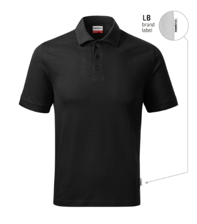 Koszulka polo męska - czarny 01 (brand label) - a