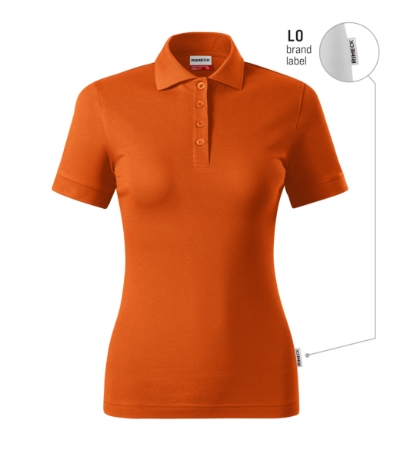 Koszulka polo damska - pomarańczowy 11 (brand label) - a