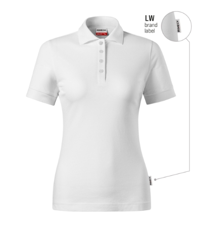 Koszulka polo damska - biały 00 (brand label) - a