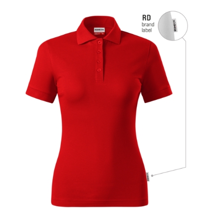 Koszulka polo damska - czerwony 07 (brand label) - a