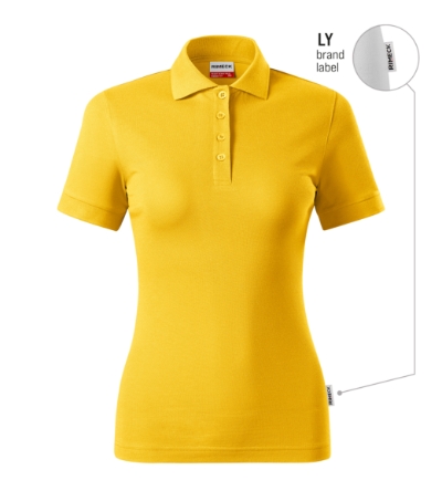 Koszulka polo damska - żółty 04 (brand label) - a