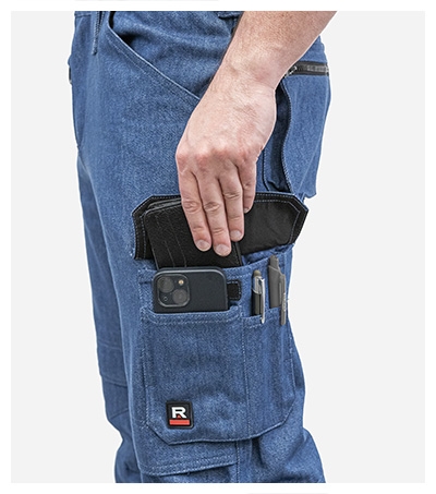 Jeansy robocze męskie - jasny denim - d