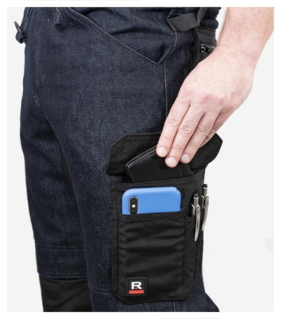 Jeansy robocze męskie - ciemny denim - d