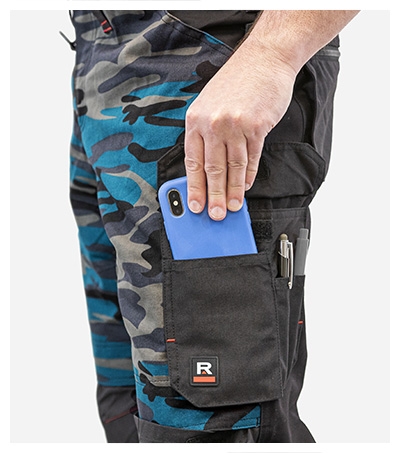 Spodnie robocze męskie - camouflage petrol - d