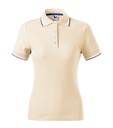 Koszulka polo damska - migdałowy - a