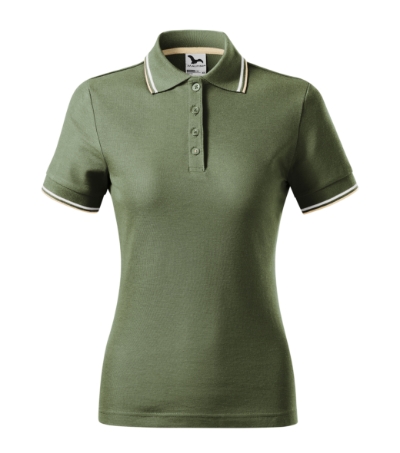 Koszulka polo damska - khaki - a