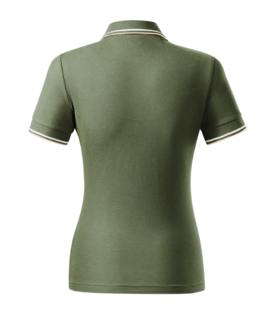 Koszulka polo damska - khaki - b