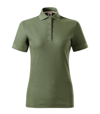 Koszulka polo damska - khaki - a