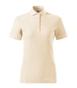 Koszulka polo damska - migdałowy - a