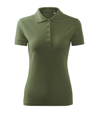 Koszulka polo damska - khaki - a