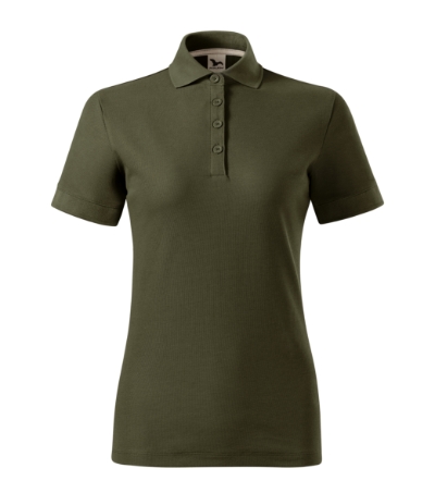 Koszulka polo damska - khaki - a