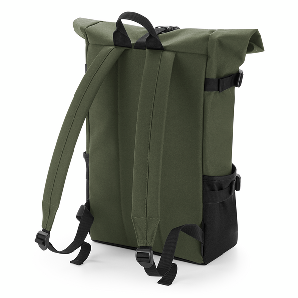 Plecak roll-top 22L z przegrodą na laptopa - Olive Green & Black