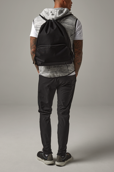 Wodoodporny worek sportowy 18L z kieszenią na buty - Black & Black