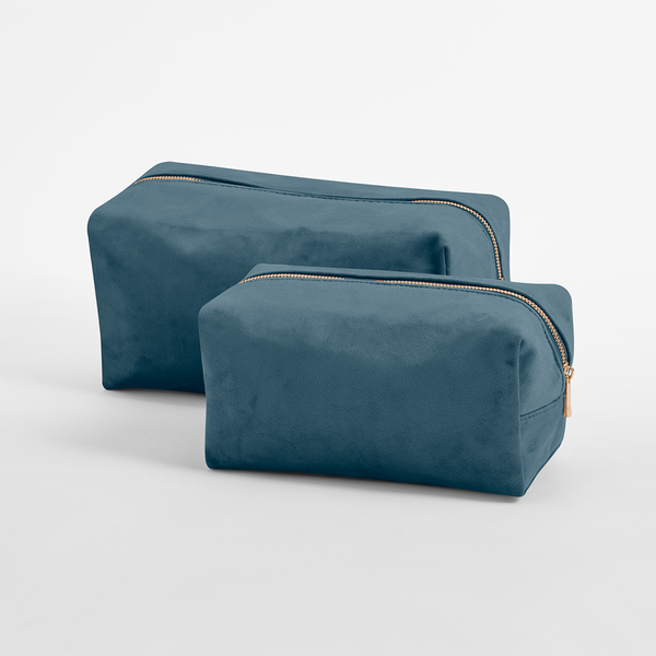 Aksamitna kosmetyczka z recyklingu - Blue Topaz