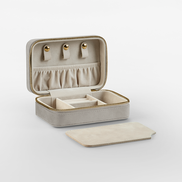 Aksamitne Etui na Biżuterię z Przegrodami - Moonstone