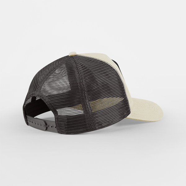 Czapka truckerka 5-panelowa z łatką i snapback - Stone & Shadow Grey