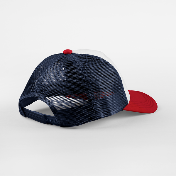 Czapka Trucker 5-Panelowa Snapback - Navy & Red