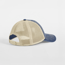 Czapka Trucker 6-Panel z Daszkiem Snapback - Vintage Denim & Stone