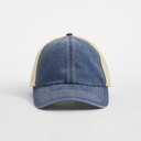 Czapka Trucker 6-Panel z Daszkiem Snapback - Vintage Denim & Stone