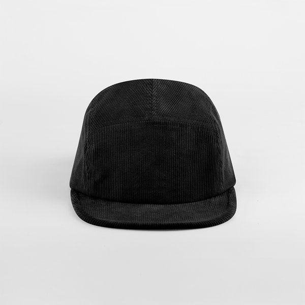 Czapka sztruksowa 5-panelowa z regulacją - Black