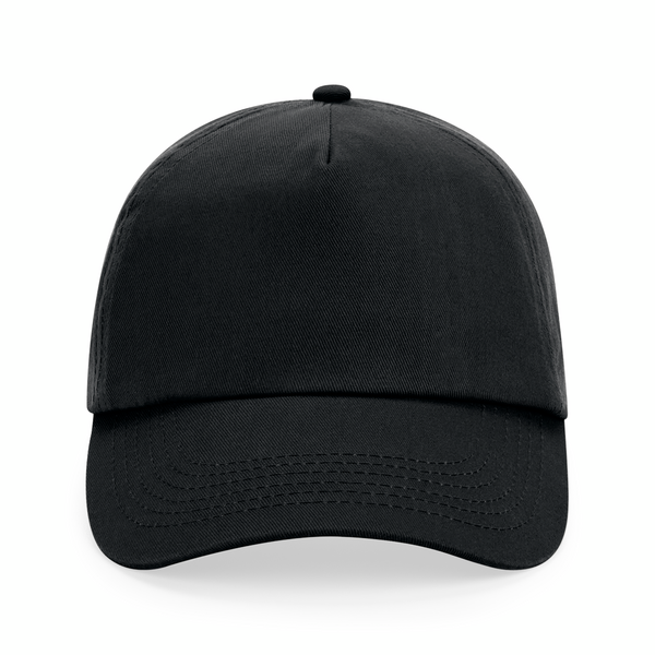 Czapka 5‑panelowa bawełniana z regulacją - Black