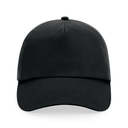 Czapka 5‑panelowa bawełniana z regulacją - Black