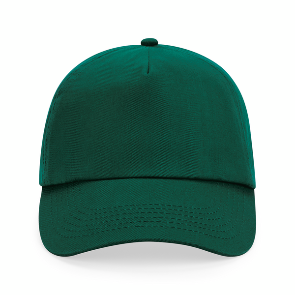 Czapka 5‑panelowa bawełniana z regulacją - Bottle Green