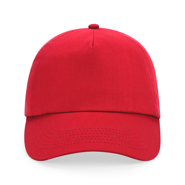 Czapka 5‑panelowa bawełniana z regulacją - Bright Red