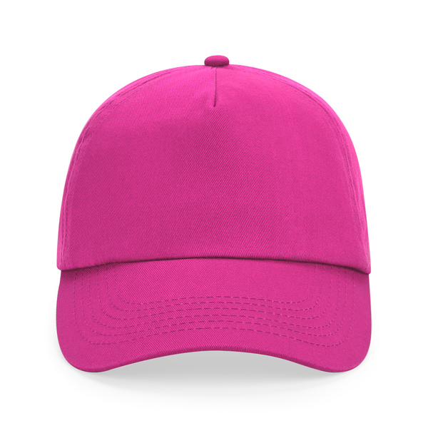 Czapka 5‑panelowa bawełniana z regulacją - Fuchsia