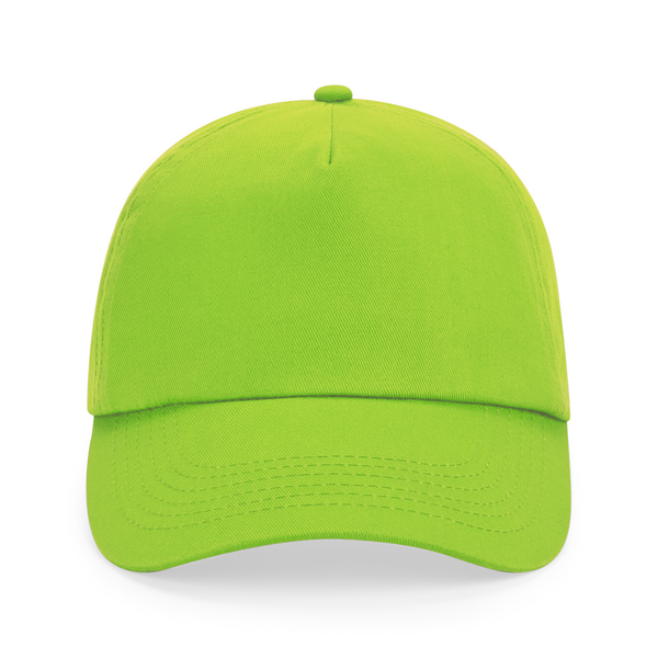 Czapka 5‑panelowa bawełniana z regulacją - Lime Green