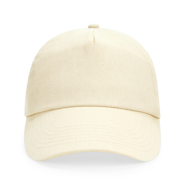 Czapka 5‑panelowa bawełniana z regulacją - Natural