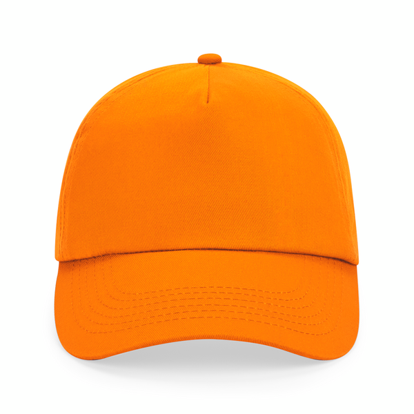 Czapka 5‑panelowa bawełniana z regulacją - Orange