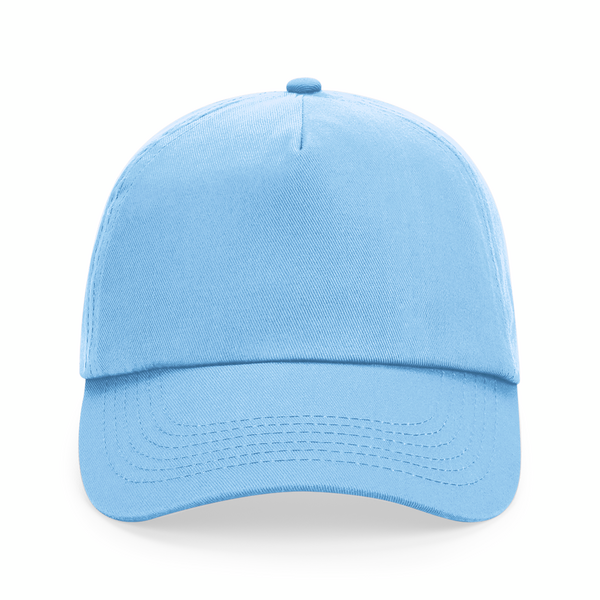 Czapka 5‑panelowa bawełniana z regulacją - Sky Blue