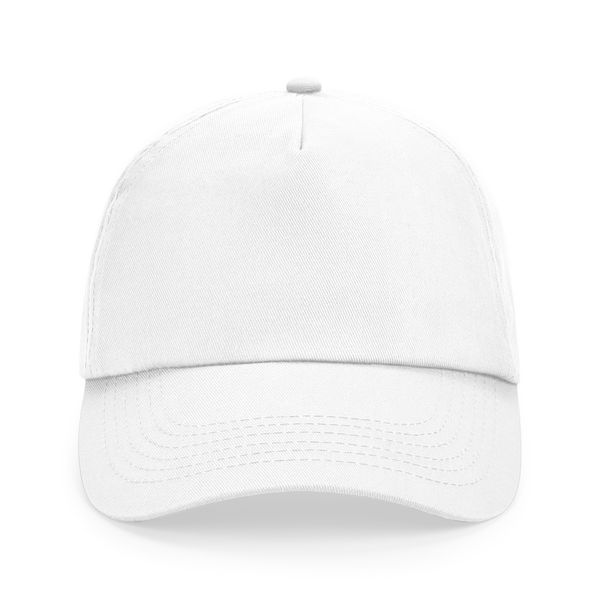 Czapka 5‑panelowa bawełniana z regulacją - White