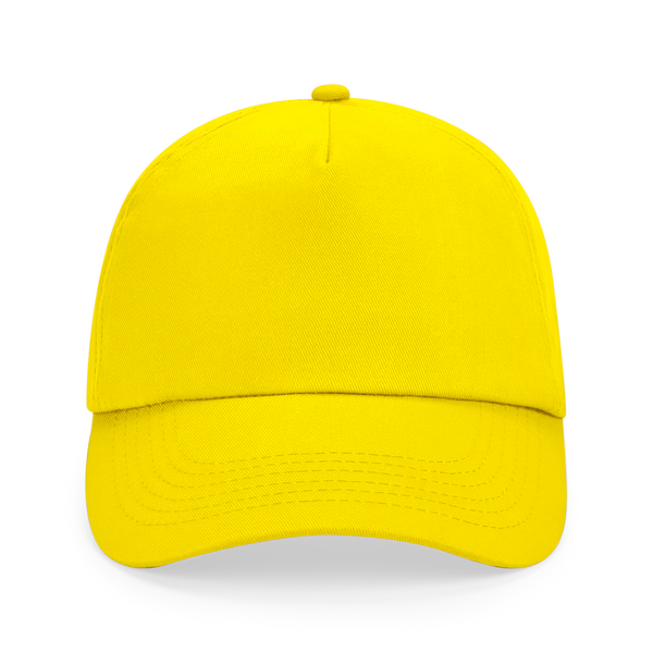 Czapka 5‑panelowa bawełniana z regulacją - Yellow