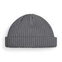 Czapka beanie prążkowana z wywijanym brzegiem - Smoke Grey