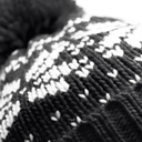 Czapka zimowa Fair Isle z pomponem - Black & White
