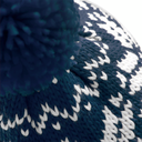 Czapka zimowa Fair Isle z pomponem - French Navy & White