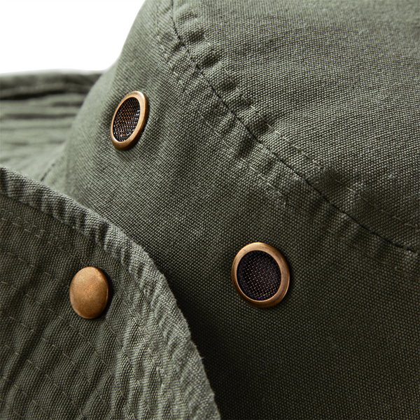 Kapelusz Outback Bawełniany z Troczkiem UV50+ - Olive Green