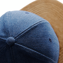 Czapka snapback z płaskim daszkiem zamszopodobnym - Denim Blue
