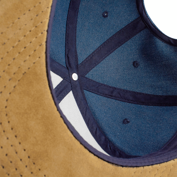 Czapka snapback z płaskim daszkiem zamszopodobnym - Denim Blue