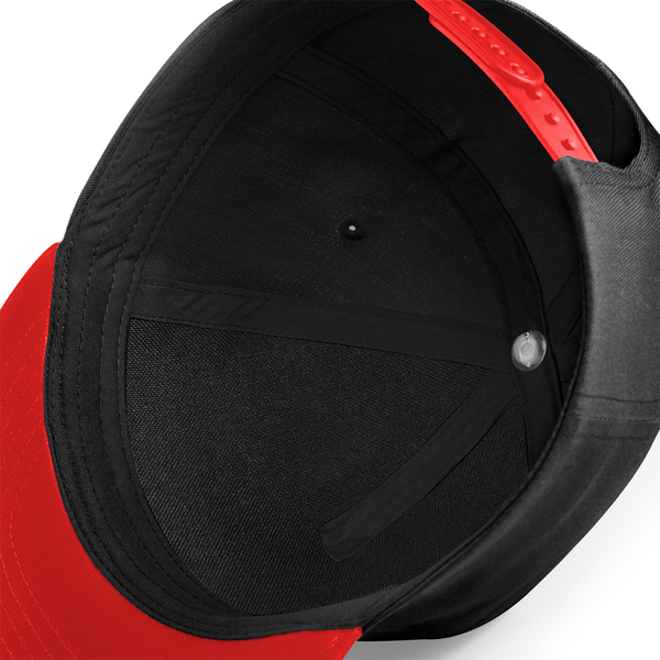Czapka dziecięca snapback z płaskim daszkiem - Black & Bright Red