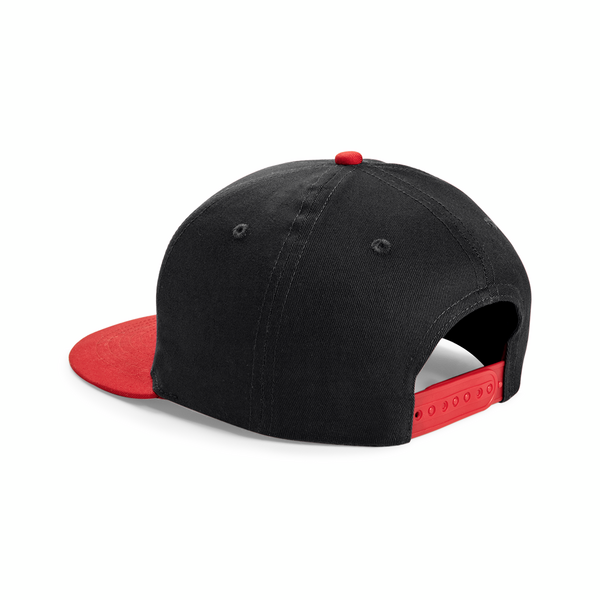 Czapka dziecięca snapback z płaskim daszkiem - Black & Bright Red