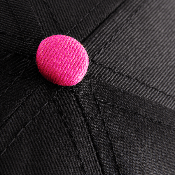 Czapka 5-panelowa z kontrastowymi detalami - Black & Fuchsia