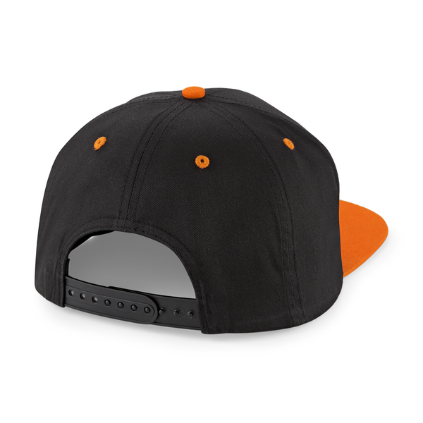 Czapka 5-panelowa z kontrastowymi detalami - Black & Orange