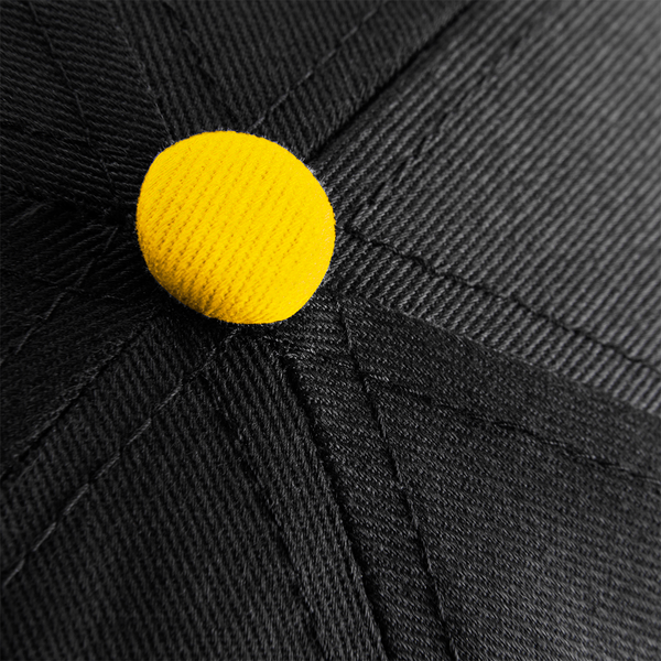 Czapka 5-panelowa z kontrastowymi detalami - Black & Yellow