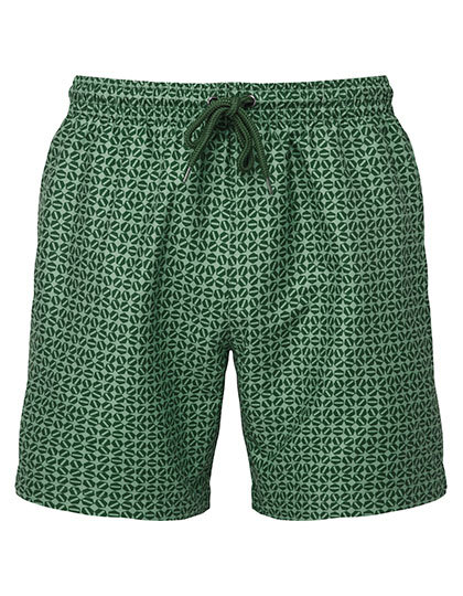Spodnie kapielowe krotkie poliester wzorzyste WB900 - Green-Green