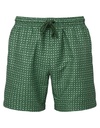 Spodnie kapielowe krotkie poliester wzorzyste WB900 - Green-Green